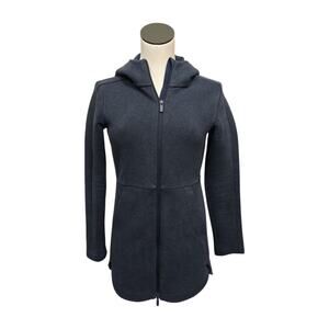 Lululemon Going Places Hooded Full Zip Jacket Blue Gray‎ Size 2 Athletic Comfort